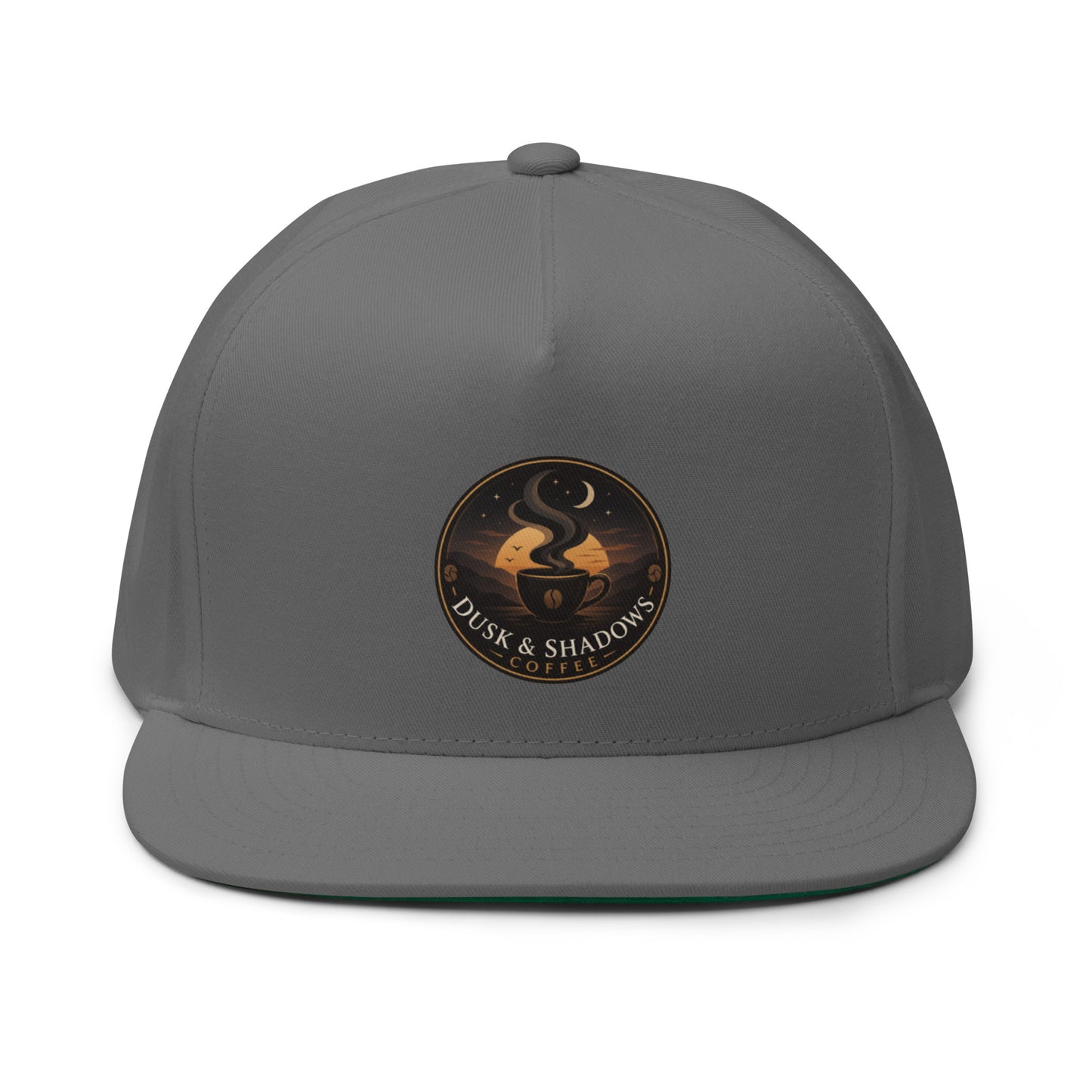 Flat Bill Cap - Stylish High-Profile Snapback with Green Undervisor