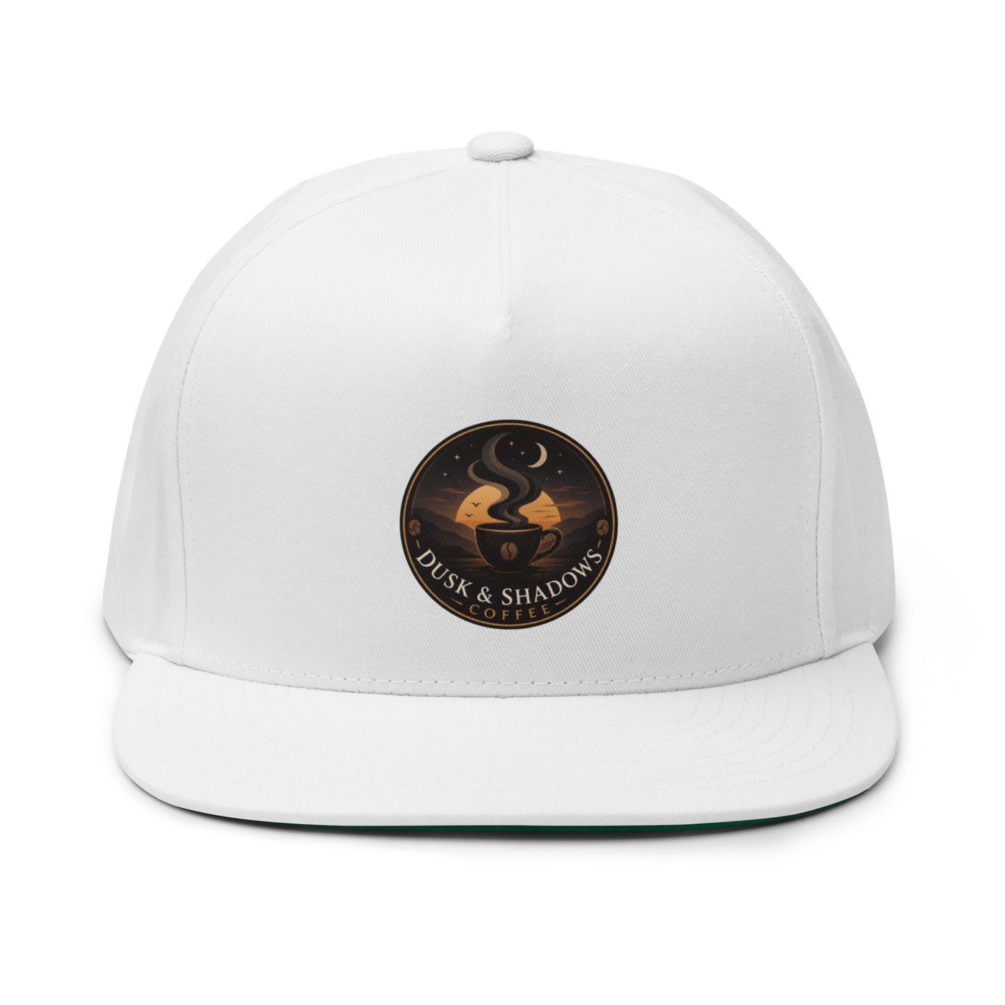 Flat Bill Cap - Stylish High-Profile Snapback with Green Undervisor