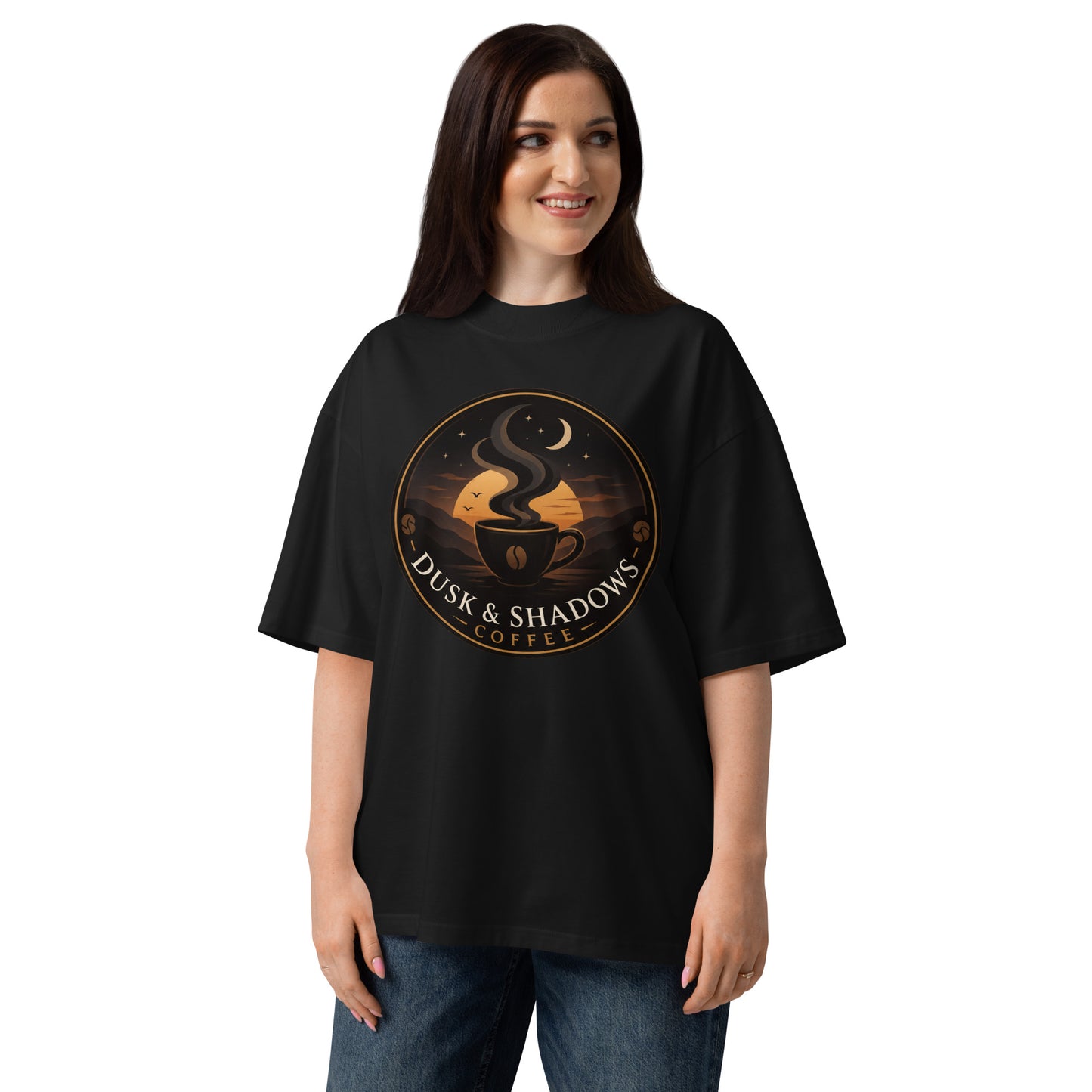 Unisex organic oversized high neck t-shirt