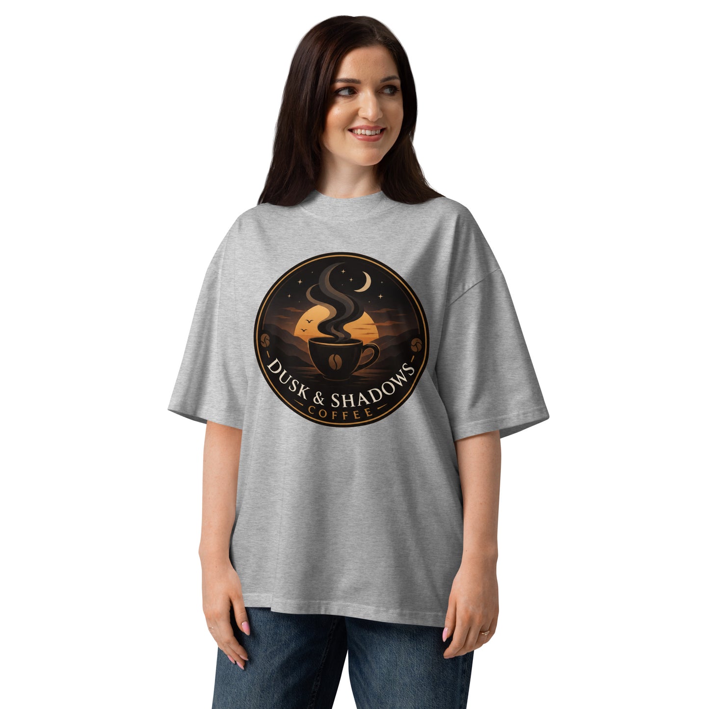 Unisex organic oversized high neck t-shirt
