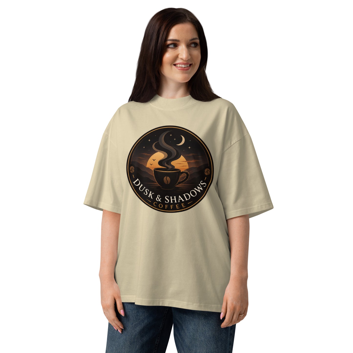 Unisex organic oversized high neck t-shirt