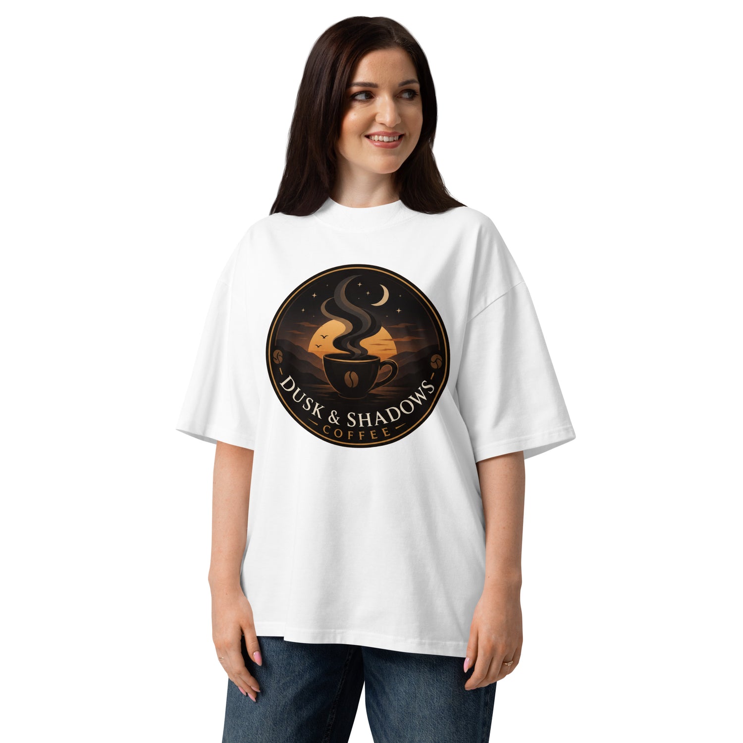 Unisex organic oversized high neck t-shirt